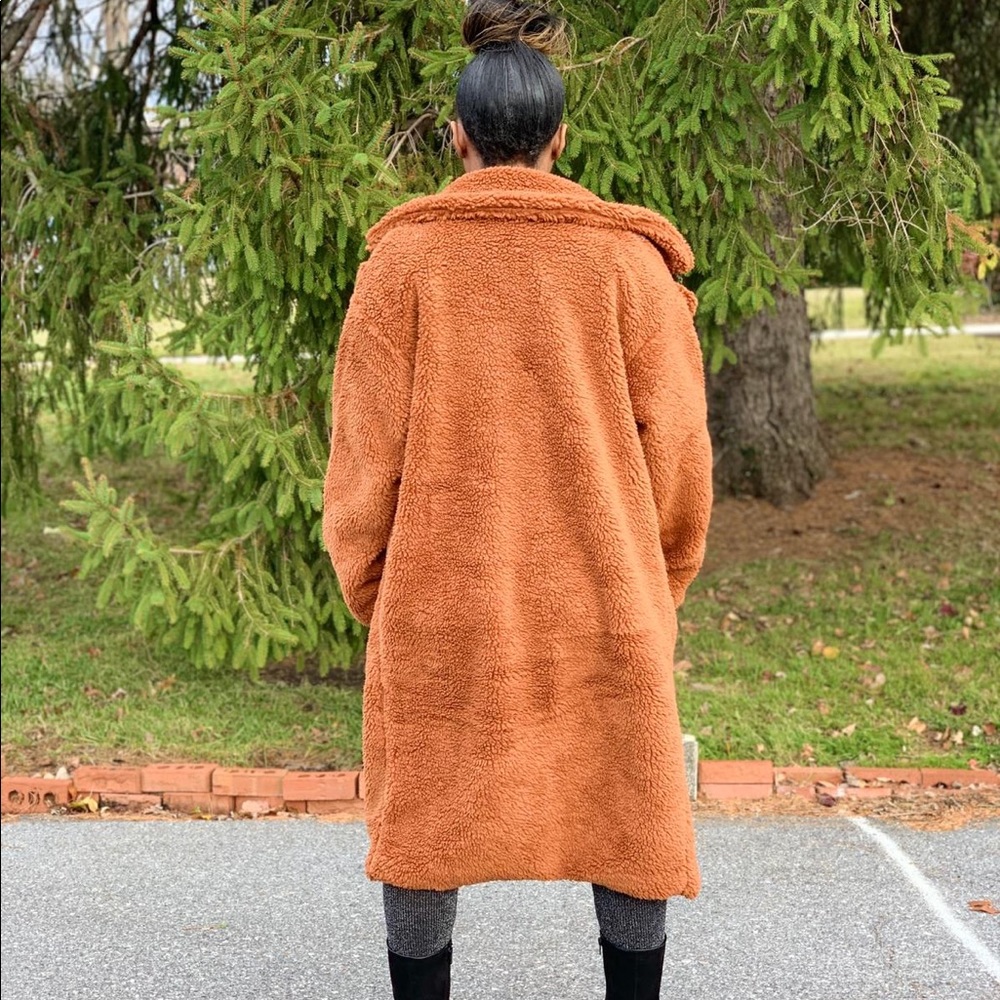 Faux Fur Teddy Over Coat - Picture 3 of 5